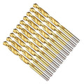 Drill Bit, 21/64" Cutting Diameter (8.334mm), 4241 HSS TiN Coated 118° Cutting Angle Versatile Jobber Bits - (Applications: for Drilling Plastic Wood Soft Thin Metal), 10-Pieces