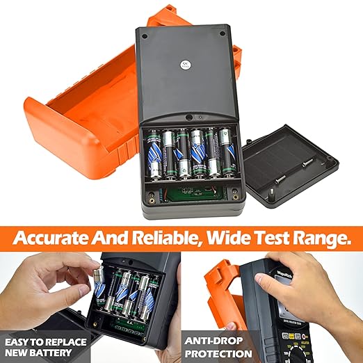 Megohmmeter 200 Gig Ohm Digital Insulation Resistance Tester 500V/1kV/2.5kV/5kV Auto Range Voltage,Resistance Tester with 1999 Count LCD Display, Data Hold, Back-Light-RQ-6688B（Orange）