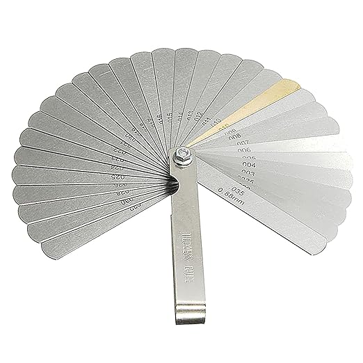 Stainless Steel Feeler Gauge Dual Marked Metric, Foldable Spark Plug Feeler Gauge, Valve Clearance Feeler Gauge for Measuring The Thickness (0.04-0.88 Mm, 32 Blades)