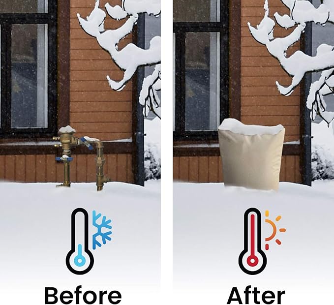 The Original Winter Pipe Insulation Cover (0˚F) - Extra-Thick EVA+NBR (UV-Coated) Insulated Backflow Preventer Freeze Protection, Pump Cover, Sprinkler/Well/Valve Head Cover - (24" W X 18" H)