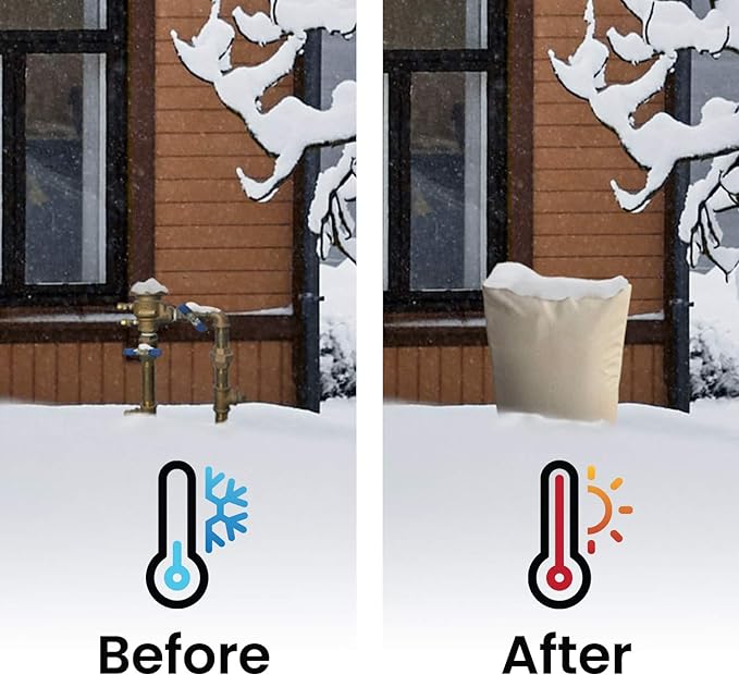 The Original Winter Pipe Insulation Cover (0˚F) - Extra-Thick EVA+NBR (UV-Coated) Insulated Backflow Preventer Freeze Protection, Pump Cover, Sprinkler/Well/Valve Head Cover - (14" W X 18" H)