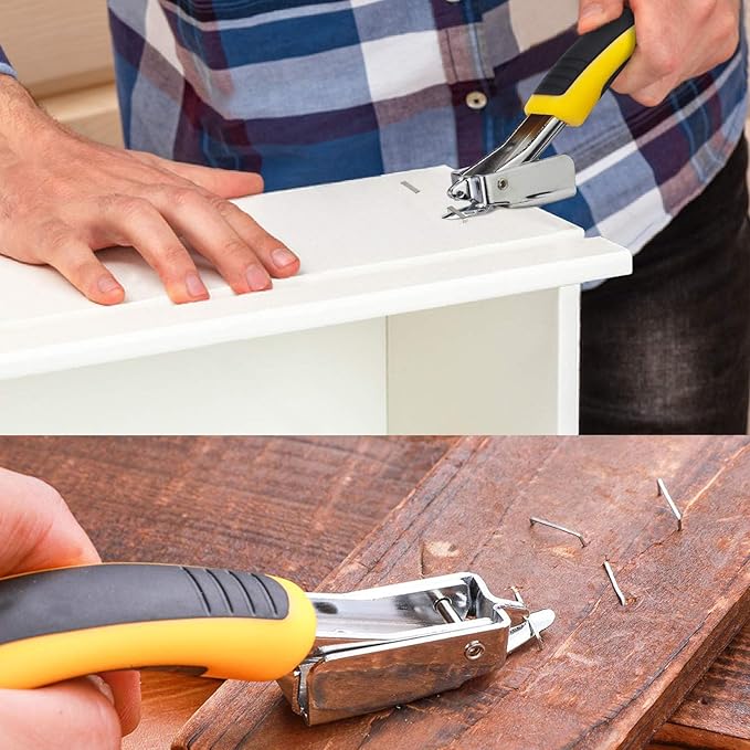 Upholstery Staples Remover Staple Puller Tool, Staple Remover Heavy Duty Removing Stapler for Furniture Carpet Floor Cartons Wooden Case,Yellow