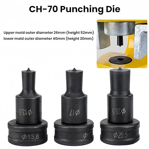 Hydraulic Punch Dies for CH-70, CH-70 Hydraulic Round Hole Punch Die Set, Upper Mold Dia: 26mm, Lower Mold Dia: 40mm for Steel, Copper, Aluminum and Heavy Duty Metal (19mm)