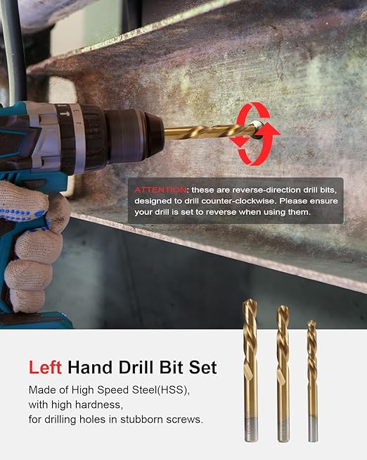 Kolvoii Screw Extractor Set & Bolt Extractor Kit, Left Hand Drill Bit Set, 54 Pcs Multi-Spline Bolt Remover Tools, for Removing Broken, Stripped Bolts, Screws, 35#CR-MO 6542/4341 HSS Steel Cobalt