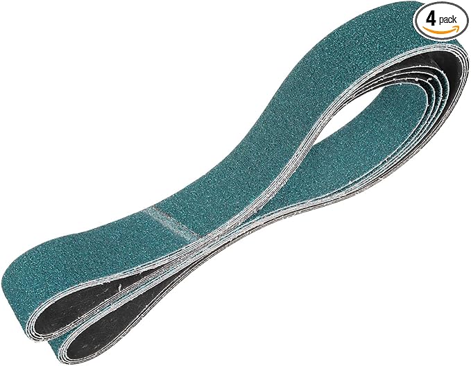HARFINGTON 3 x 79 Inch Sanding Belts, 4 Pcs 24 Grit Zirconia Abrasive Belt Sander File Belt for Woodworking, Metal Polishing, Knife Sharpener