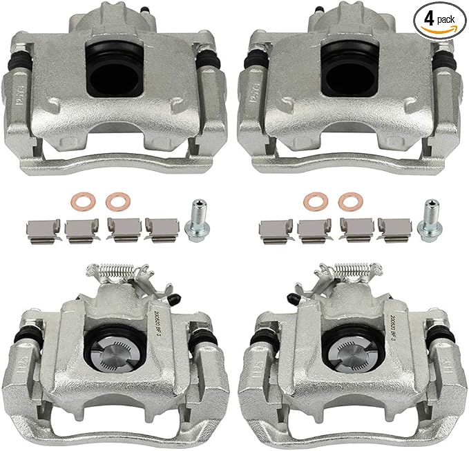 cciyu Front & Rear Brake Calipers w/Bracket 2008-2012 For Chrysler For Town & Country,2008-2012 For Dodge For Grand Caravan,2009-2012 For Volkswagen For Routan 18B5044 18B5045 18B5081 18B5080