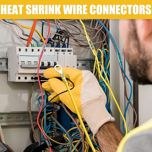 330PCS Heat Shrink Wire Connectors, Marine Grade Heat Shrink Butt Connectors, Waterproof Electrical Wire Terminals Kit 22-10 AWG Insulated Ring Fork Spade Butt Splices for Automotive Boat Truck