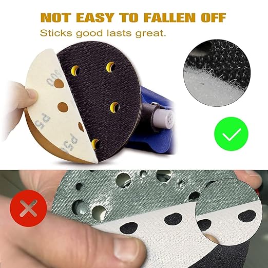 100PCS 5 Inch 8 Hole Sanding Discs 60 Grit,Gold Round Hook and Loop Sandpaper for Random Orbital Sander