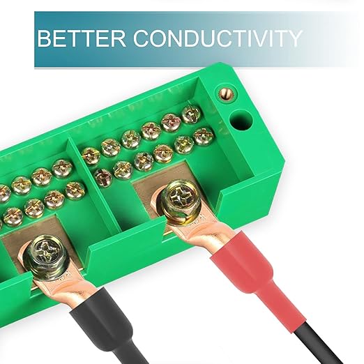 4PCS Battery Cable Ends, 2/0 Gauge Wire Connectors 1/4 Copper Wire Lugs, Bare Copper Eyelets with Heat Shrink Tubing by HOUSUN