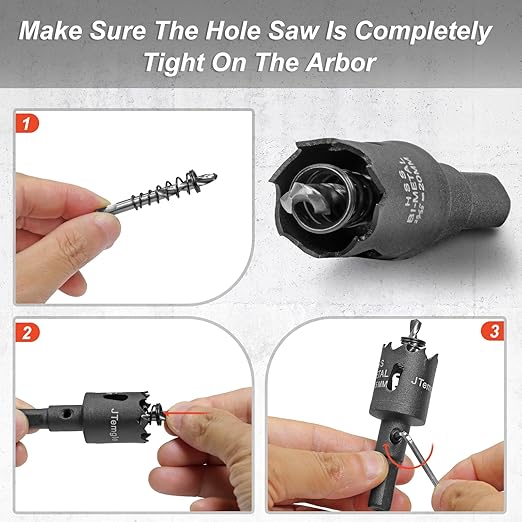 25/32 Inch Hole Saw with 9.1mm Triangle Shank Arbor, JTemgle Bi-Metal Hole Saw Heavy Duty Hole Cutting Tool for Cornhole Boards, Recessed Lights, Wood, Plastic, Drywall & Soft Metal
