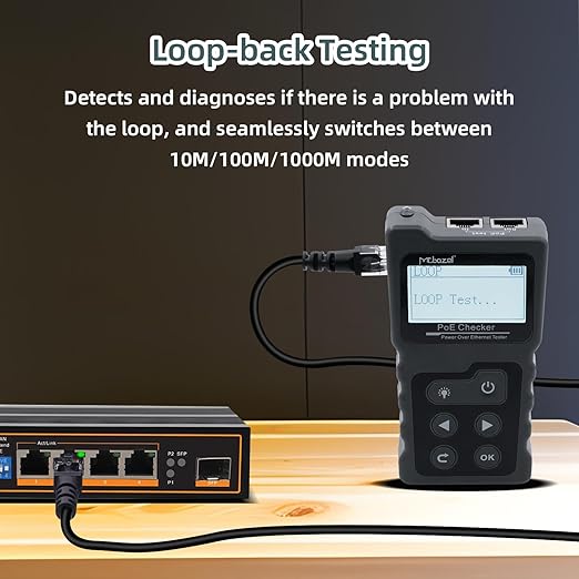 Mcbazel Network Cable Tester, Ethernet Cable POE Tester for CAT5e/CAT6/CAT6a,for Tracker Underground Line Finder for Home Repair