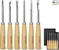 HAUTMEC Wood Carving Tools, 6-Piece Wood Chisel Sets, CRV Steel Blades with Rust-Resistant Electrolytic Coating, Fishtail V-Gouge Design for Fine Woodworking & Detailing – HT0236
