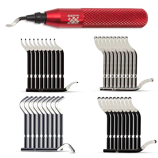 AFA Tooling - Deburring Tool with 41 High Speed Steel Blades - Works on Metal, Resin, PVC Pipes, Copper, Plastic and 3D Printed Edges - Plumbing & 3D Printing Burr Removal Reamer Tool