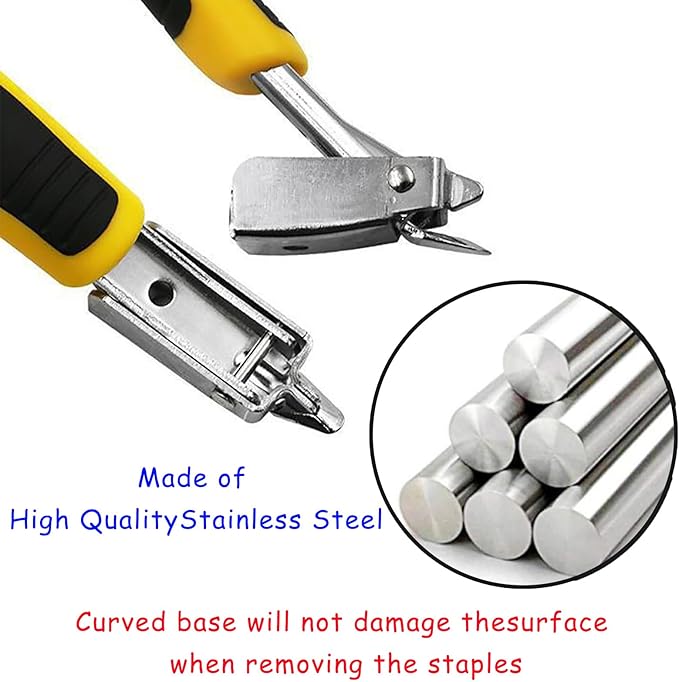 Upholstery Staples Remover Staple Puller Tool, Staple Remover Heavy Duty Removing Stapler for Furniture Carpet Floor Cartons Wooden Case,Yellow
