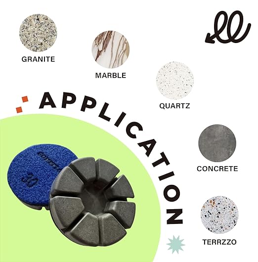 Diamond Floor Polishing Pucks, 15mm Long Using Life Hook and Loop Polishing Pad for Terrazzo, Marble, Granite, Concrete Floor, 3 Inch Resin Bond Disc, 30#, 3PCS