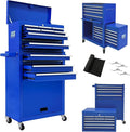 13 Drawer Rolling Tool Chest with Wheels, 2 in 1 Detachable Tool Chest with Drawers, Large Tool Box with Lock, Metal Tool Cabinet for Garage Workshop(Red)