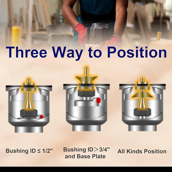 13 Pcs Brass Router Template Bushing Guide Set with Centering Cone, Fit Any Routers Sub-Base of The Porter Cable Style Router Bushing Guide Set with Carrying Case