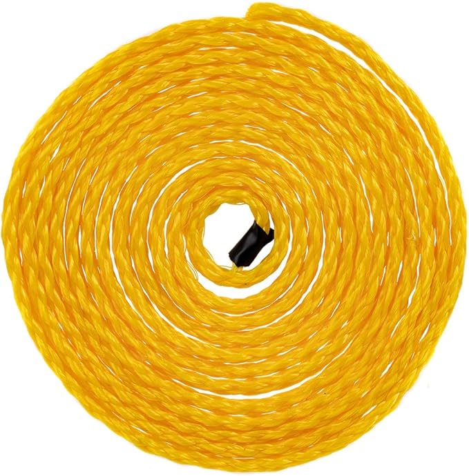 Hollow Braid Polypropylene Rope (1/4 Inch, 50 Feet, Yellow) - Barrier Rope - Trail Marking, Crowd Control, Golf Courses
