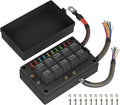 DaierTek Relay Box 12V 10 Way Relay Block and 10 Way ATC/ATO Blade Fuse Panel Pre-Wired Dustproof Fuse Relay Box for Automotive Car Marine Boat