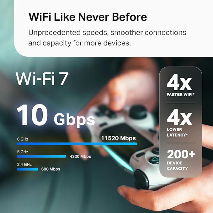 TP-Link Deco BE63 Tri-Band WiFi 7 BE10000 Whole Home Mesh System- 6-Stream 10 Gbps, 4x2.5G Ports Wired Backhaul, 4X Smart Internal Antennas, VPN, MU-MIMO, HomeShield, Free Expert Support (2-Pack)