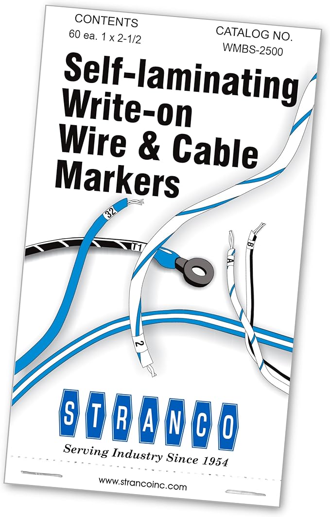 Premium Wire Marker Book for Cable Management, Vinyl-Coated, High-Tack Adhesive, Electric Panel Wire Label Stickers - 10 Pages, 1 Book, Blank Self-Laminating Write on Labels (Pack of 1)