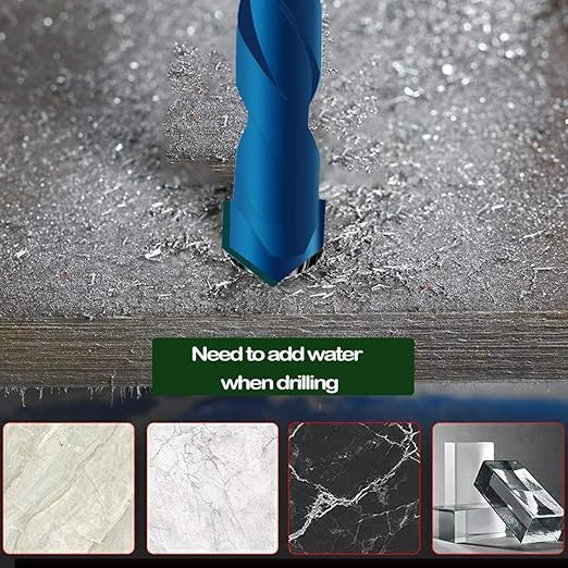 10PCS Blue Masonry Drill Bits, Concrete Drill Bit Ceramic Tile Drill Bit Set Tungsten Carbide Tipped Ceramic Tile Drill Bits for Concrete Brick Glass Plastic and Wood（3/16”-1/2”）