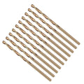Drill Bit, #41 Cutting Diameter, 4341 HSS Gold Finish 118° Cutting Angle Number Jobber Bits - (Applications: for Drilling Soft Metal Plastic Wood), 10-Pieces