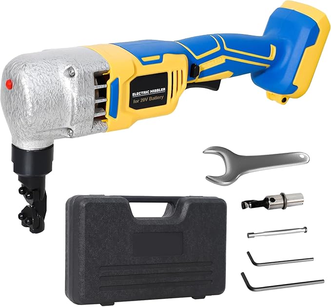 Cordless Nibbler Compatible with Dewalt 20V Max Battery, 18 Gauge Sheet Metal Cutter with 1200RPM Brushless Motor | Replaced Blades for Cutting Aluminium, Stainless Steel, Plastic (Tool Bare)