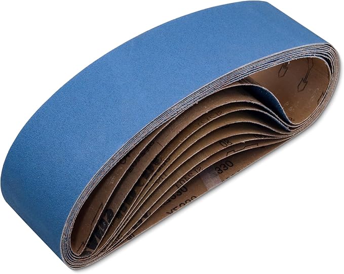 4 x 36 Sanding Belts, 4x36 Inch Zirconia Sanding Belts, 2 Each of 40/60/80/120 Grits Sander Belts Assortment for Belt Sander, Metal Polishing, 8 Pack