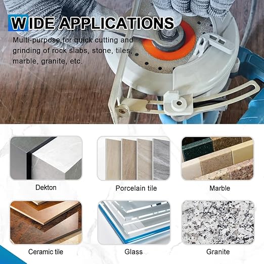 Rock Slab Grinding Disc - 4.5 inch Glass Cutter Disc (4pcs), Granite Cutting Disc, Diamond Grinder Wheel for Rock Slab, Stone, Tile, Marble, Granite, Glass Diamond Cutting Discs
