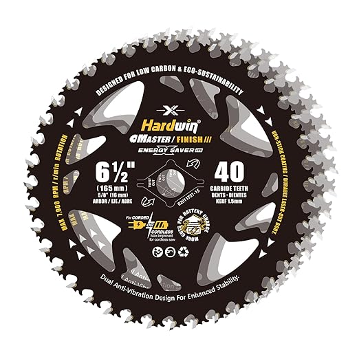 6-1/2 Circular Saw Blades 3-Pack, 40T ATB Carbide - Ultra-Lightweight for Cordless Saws & Old Tools, Saves Battery, Thin Kerf Cuts Wood/Plywood/OSB | Fits DeWalt/Makita/Milwaukee