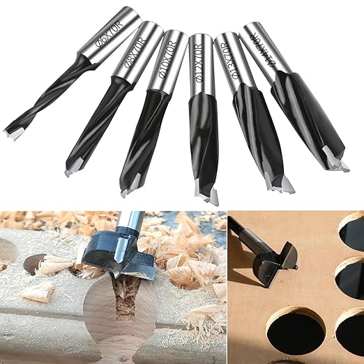 ASNOMY 3/8" Inch Carbide Forstner Drill Bit, Carbide Tipped Forstner Bit for Hard Wood, Wood Drilling Hole Saw Set Woodworking Hinge Cutter Tool Kits for Wood Plastic Plywood