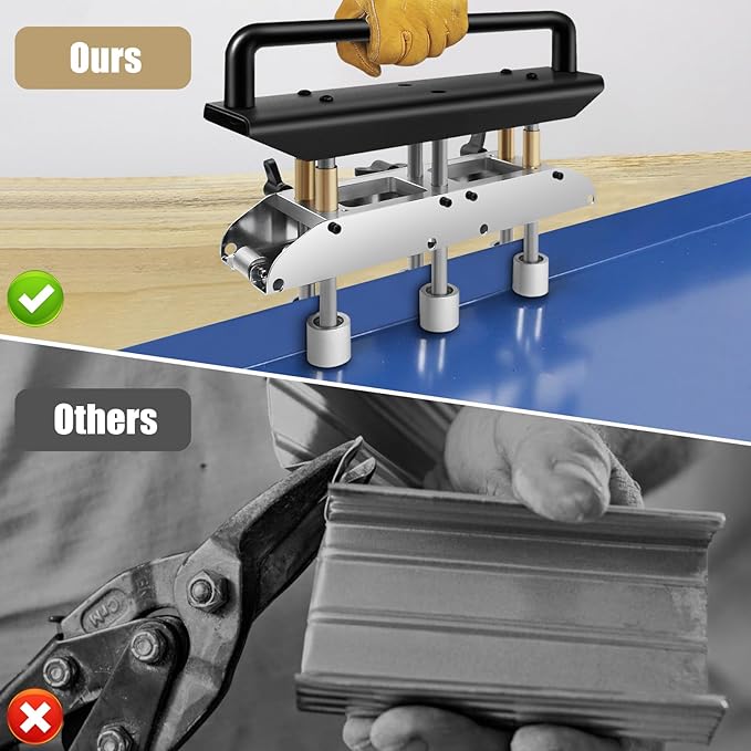 Roller Metal Bending Tool, Three-Station Roller Bender, Hand Tools Standing Seam Roofing Tools Adjustable for 0‑90 Degree Angle 13‑130mm Bending