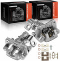 A-Premium Disc Brake Caliper Assembly with Bracket Compatible with Select Honda and Acura Models - Civic 2006-2015, CSX 2006-2011, ILX 2013-2018 - Rear Driver and Passenger Side, 2-PC