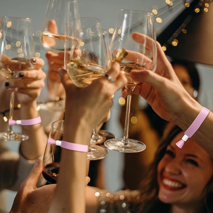 100 Pcs Cloth Event Wristbands, Event Wristbands, Colored Wrist Bands for Events, for Lightweight Concert Wrist Strap for Activities, Party Bracelets for Events (Color : Pink)