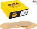 Dura-Gold Premium 220 Grit 6" Gold Sandpaper Discs, No Hole Pattern Dustless, Box of 50, Hook & Loop Backing for DA Sander, Finishing Coarse Sanding Abrasive Automotive Paint, Woodworking Wood, Metal