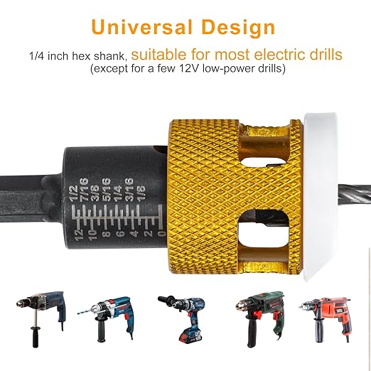 Countersink Drill Bit Set for Wood,17 PCS Counter Sink Drill Bit with 15PCS HSS Tapered Drill Bits and 1/4" Hex Shank Quick Change for Woodworking with Storage Box