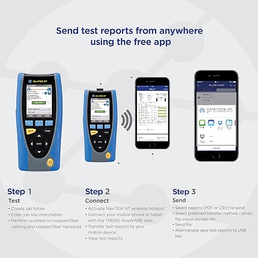 TREND Networks | R151006 | NAVITEK NT PRO |Touchscreen Copper and Fiber Network | Includes Network Service Detection,Traffic Monitoring & Built-in PDF Reporting