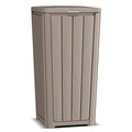 Vixzen 36 Gallon Kitchen Trash Can with Lid,Outdoor Waterproof Resin Waste Bin,Lightweight,Sturdy Garbage Bin for Patio,Kitchen,Backyard，Grey