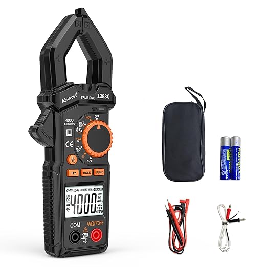 Digital Clamp Meter Multimeter Voltage Tester Auto-ranging, Measures Current Voltage Capacitance Resistance Diodes