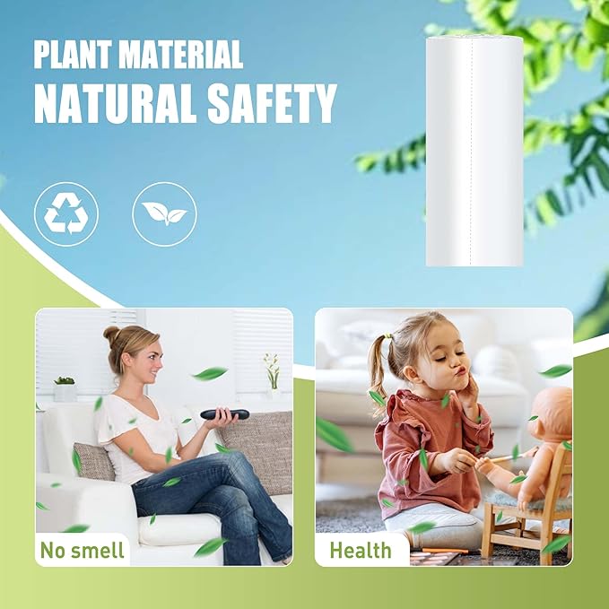 Zhuqing 1.2 Gallon Trash Bags, 5L Biodegradable Garbage Bags, 120 Counts Compost Wastebasket Liners Bags for Kitchen Bathroom Office, White