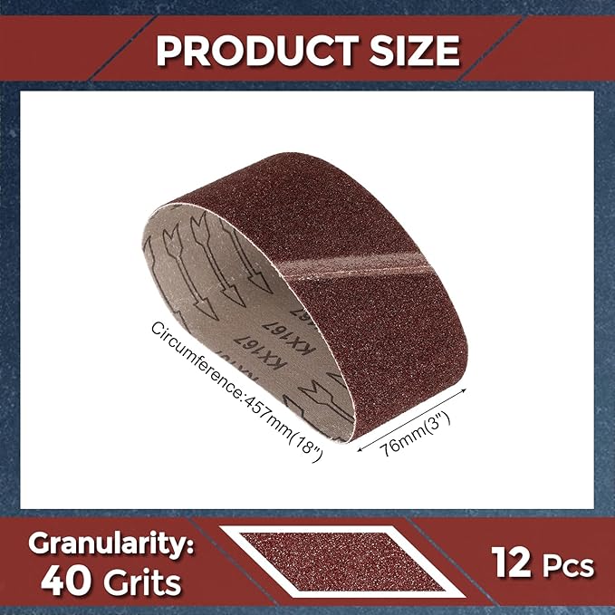 5 Pcs Sanding Belts 3 x 18 Inch 40 Grit Aluminum Oxide Abrasive Sandpaper for Belt Sander Metal Grinding Wood Working Weld Rust Removal