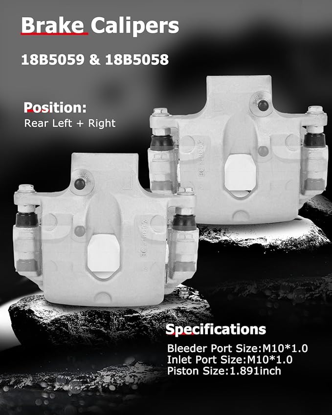 cciyu Rear Left & Right Disc Brake Calipers w/Bracket 18B5059 18B5058 For Buick For Enclave,For Cadillac For XTS,For Chevy For Traverse,For GMC For Acadia/For Acadia Limited,For Saturn For Outlook