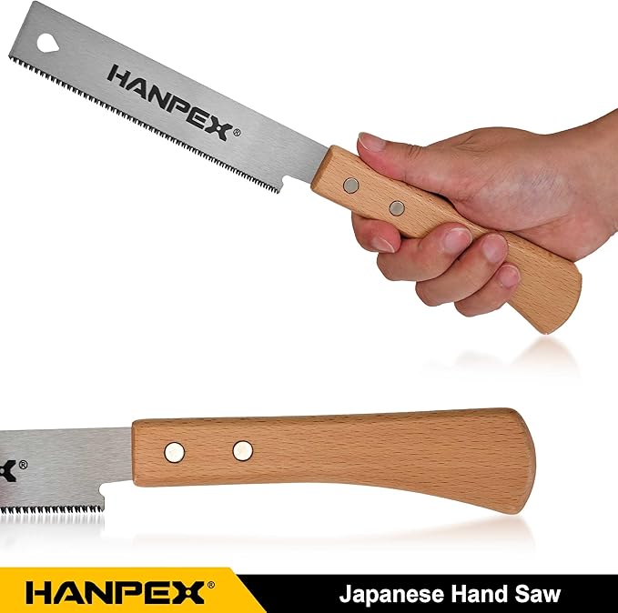 6-Inch Japanese Hand Saw, SK5 Pull Saw With Flexible Blade for Flush Cut Woodworking, DIY and Small Projects