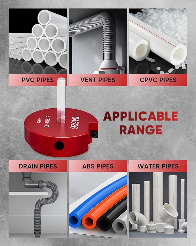 Saker PVC Pipe Reamer Kit, PVC Fitting Saver with 1-1/2inch,2inch,3inch,4inch Head, For SCH40, ABS Pipe,CPVC Perfect for Plumbing Repairs, Fits Standard 1/2" Drill