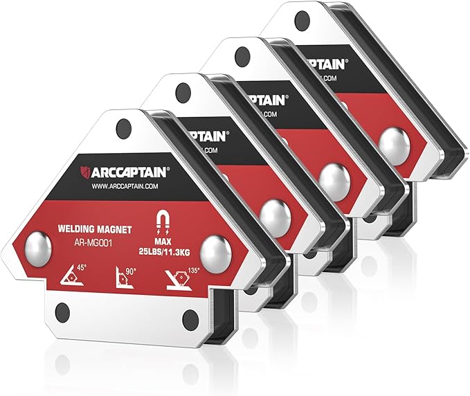 ARCCAPTAIN Welding Magnets 4pcs 25LB Welding Magnet Set, Magnetic Welding Holder, Holding Power Welding Accessories