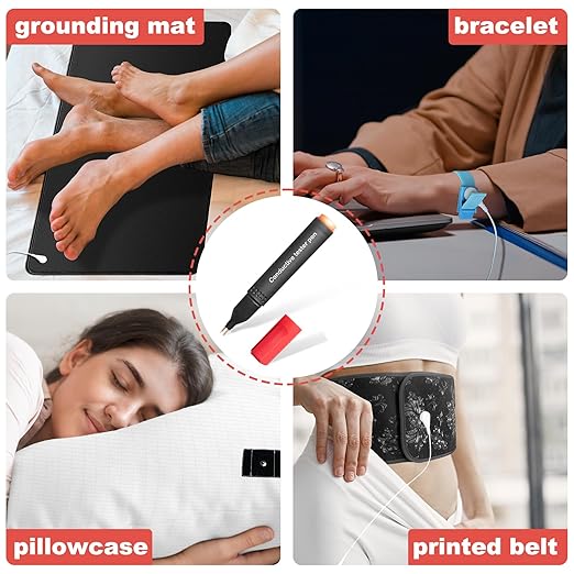 Conductivity Test Pen, Non Contact Voltage Tester Pen, Grounding Tester for Grounding Mats Sheets Pillowcases, Wire Tester Electrical Tool for Ensuring Effective Earthing Connection