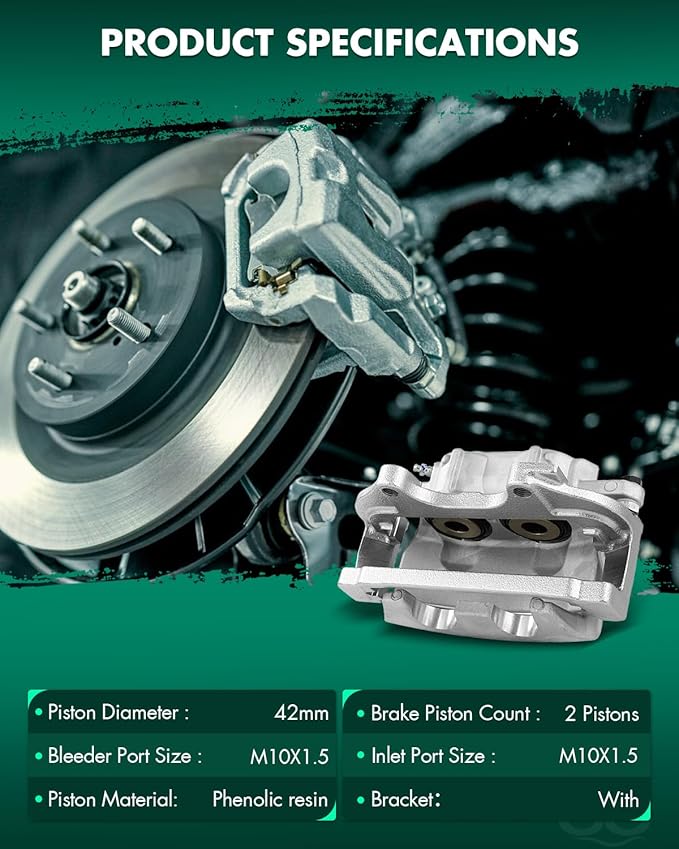 SCITOO 18-5017 Front Left Disc Brake Caliper w/Bracket Fit For Chrysler For 200 2013-2014,For Dodge For Challenger 2009-2020,For Dodge For Magnum 2005-2008, Double Pistons