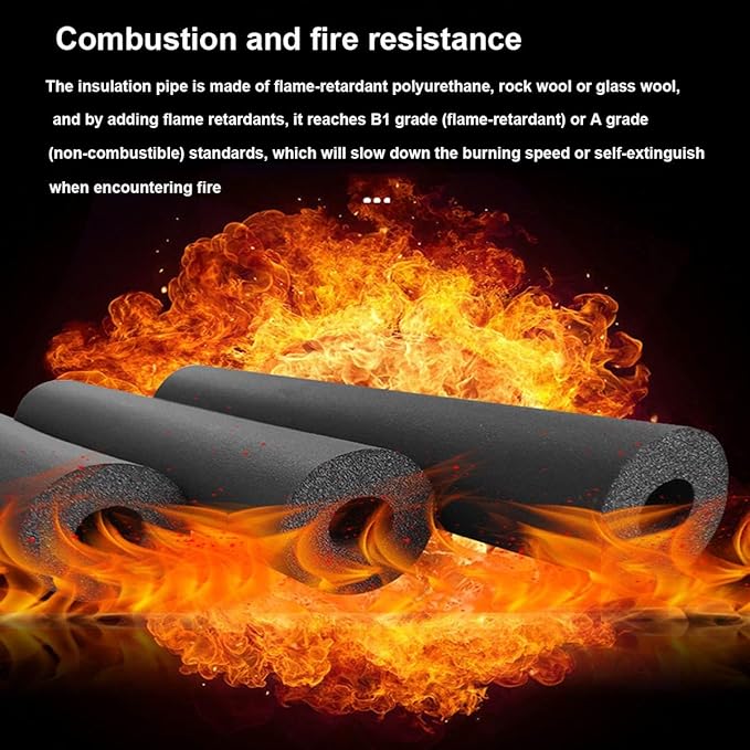 Foam Pipe Insulation - Pipe Insulation Foam Tube 1.7/1.8m (5.6/5.9ft) Long, Inner Diameter 25/50/90mm (1"/ 2"/3-5/9") ID, Suitable for Insulating Air Conditioning Water Pipes(1-1/4"*0.59"-5.6Ft)