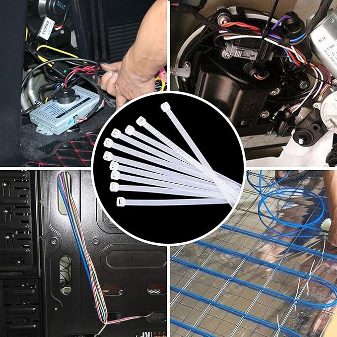 GOONSDS 750 Pcs Zip Tie Kit, Tie Wraps Self-Locking Colored Nylon Zip Ties for Indoor and Outdoor Multi-Purpose Electriduct Cable Wire Tie & Adjustable Zip Strap
